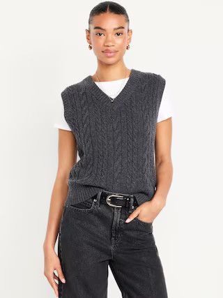 Wool-Blend Cable-Knit Vest | Old Navy | Old Navy (US)