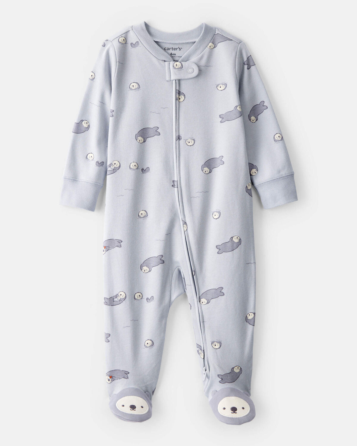 Otter Print 100% Cotton Long-Sleeve Snug Fit Sleep & Play Pajamas - Blue - Carter's | Carter's | Carter's Inc