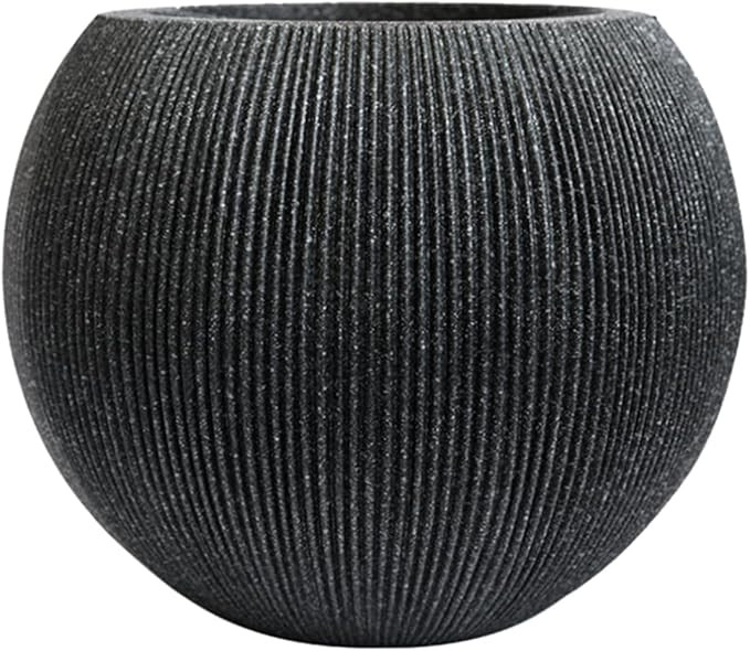 14.5 Inch Dia Plastic Round Black Planters for Outdoor Plants, Plant Pot with Drainage Holes and ... | Amazon (US)