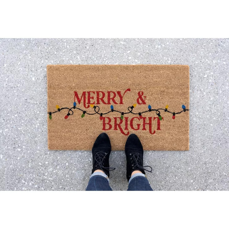 Shiraleah "Merry & Bright" Holiday Doormat | Target
