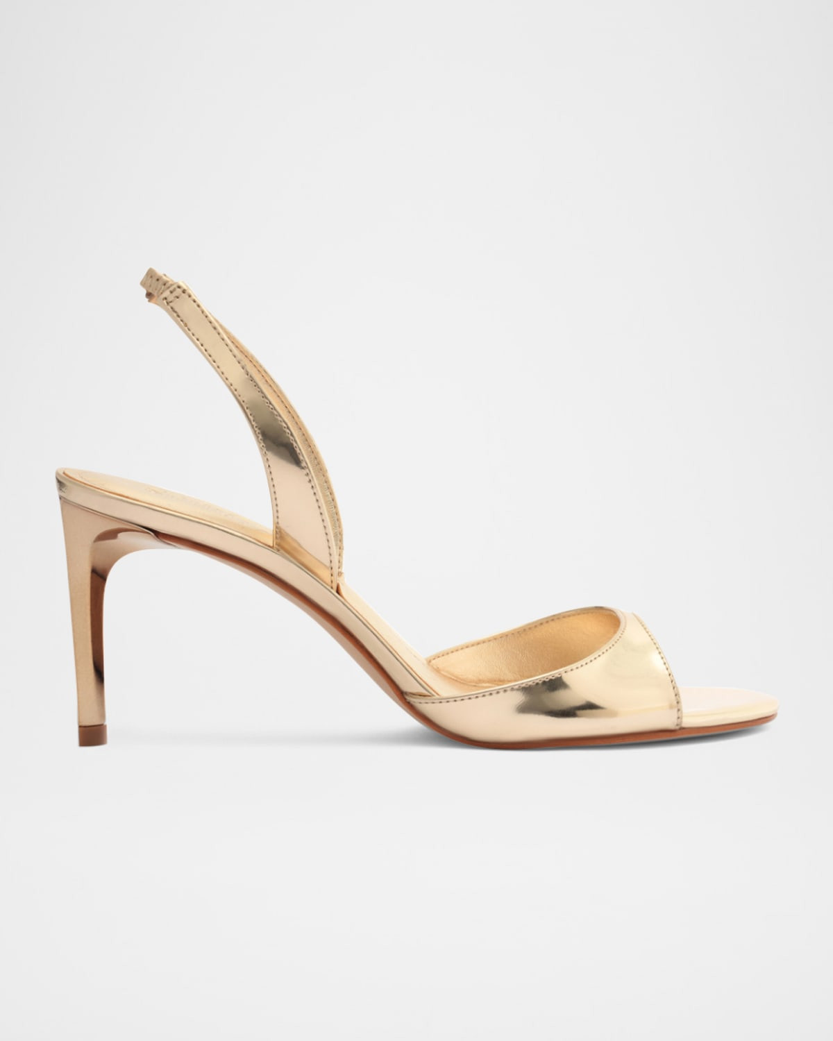 Scarlett Metallic Leather Mid-Heel Slingback Sandals | Neiman Marcus
