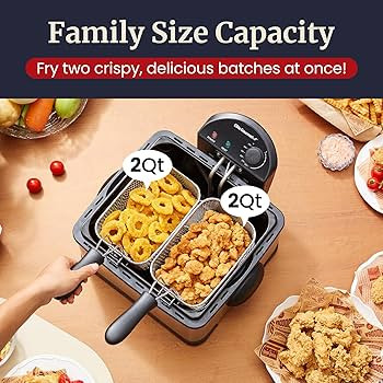 Elite Gourmet EDF434 Electric Deep Fryer 4.5 Quart Oil Capacity with Temperature Knob, 2 Baskets,... | Amazon (US)