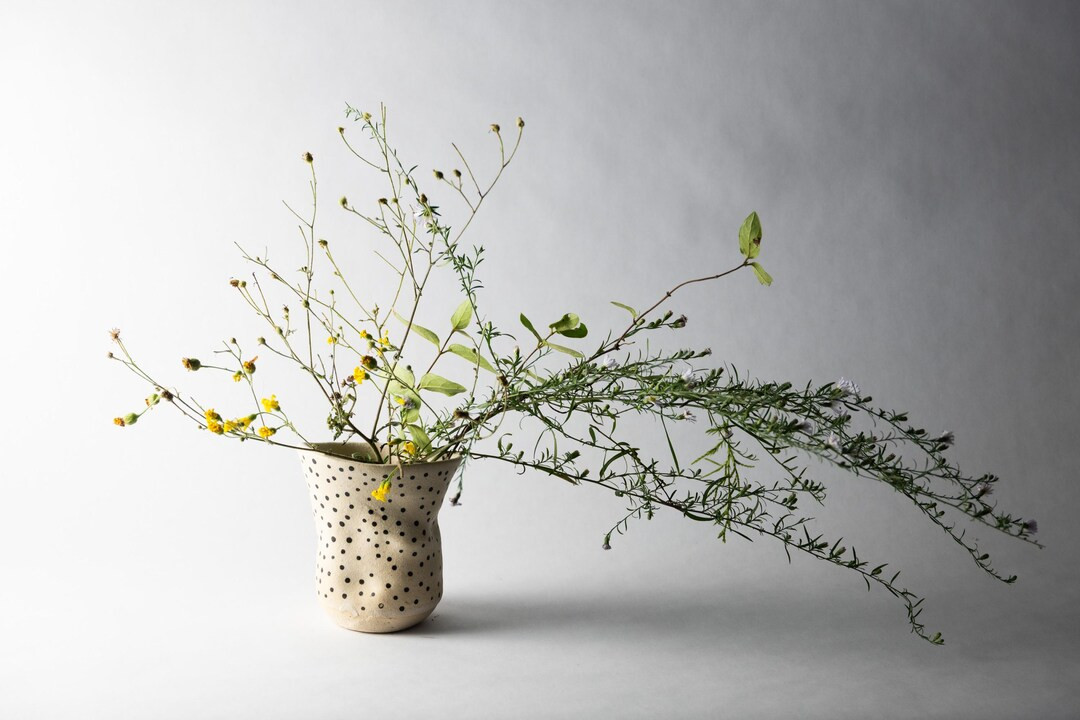 Small Asymmetrical Polka Dot Vase - Etsy | Etsy (US)