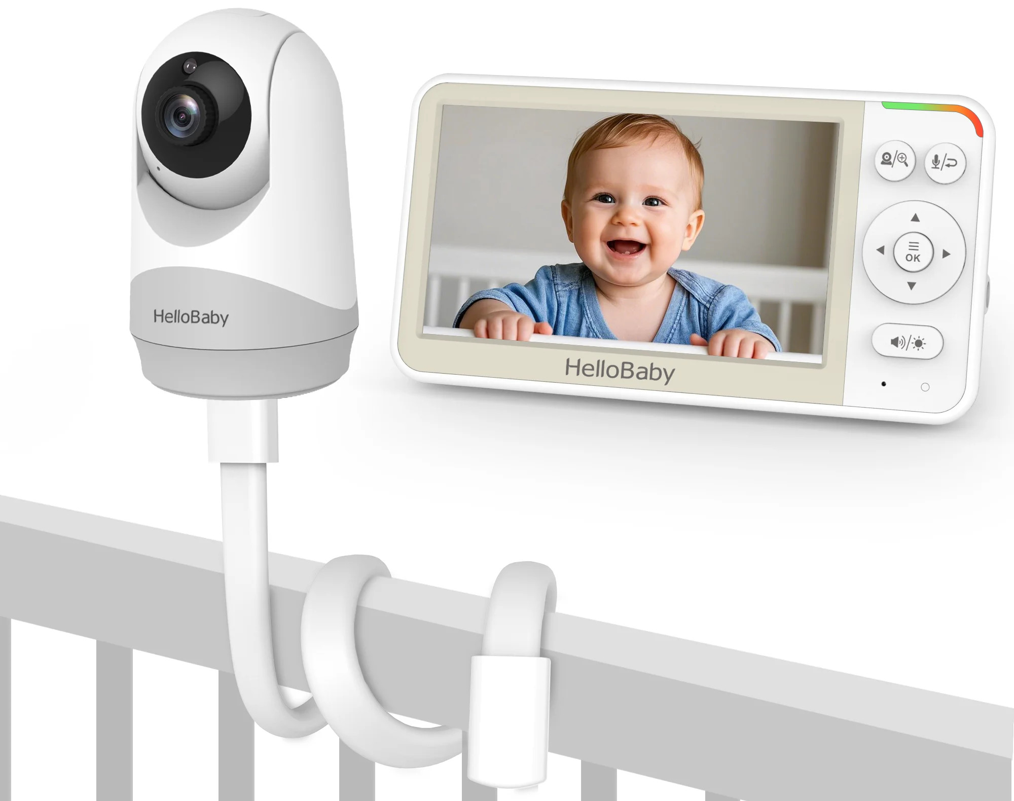 HelloBaby Baby Monitor-HB6256-M-5.0 Inch Video Baby Monitor with Remote Pan and Tilt Function | Walmart (US)