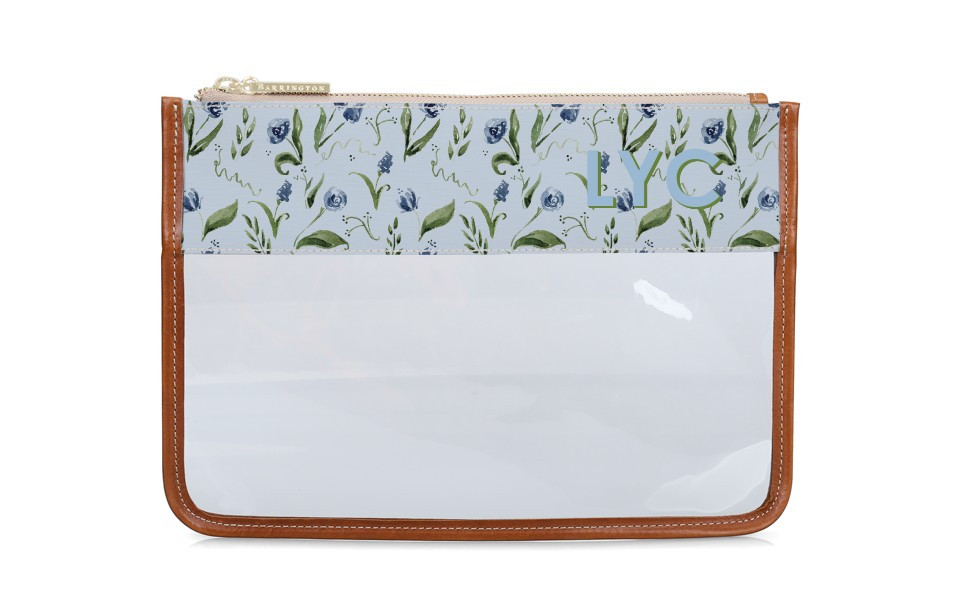 Clear Katie Pouch - Monogram Stripe | Barrington Gifts