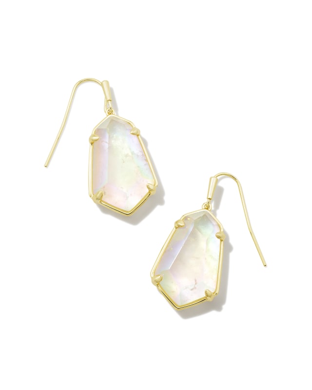 Alexandria Gold Drop Earrings in Iridescent Clear Rock Crystal | Kendra Scott | Kendra Scott
