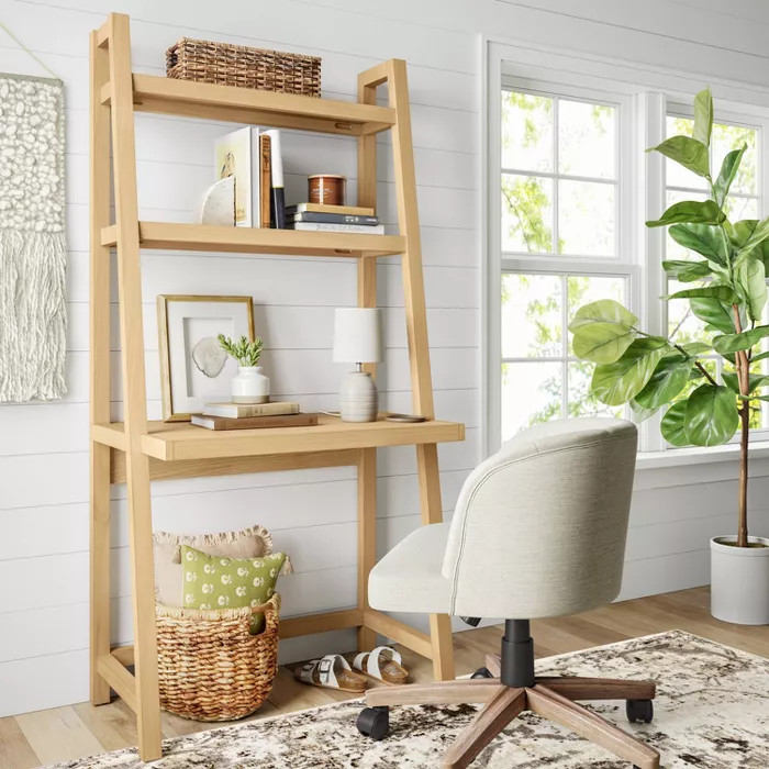 Falkland Wood Desk with Shelving Natural - Threshold™ | Target