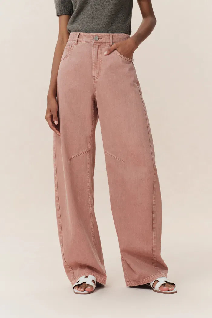 Adeline Knee Seams Dusty Pink Jeans in Lyocell Denim | Fabrique