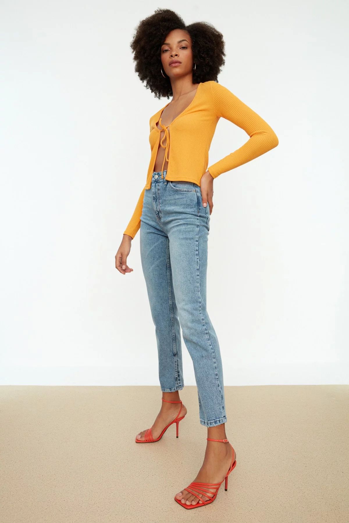 Trendyol Women High Waist Straight Leg Straight Jeans - Walmart.com | Walmart (US)
