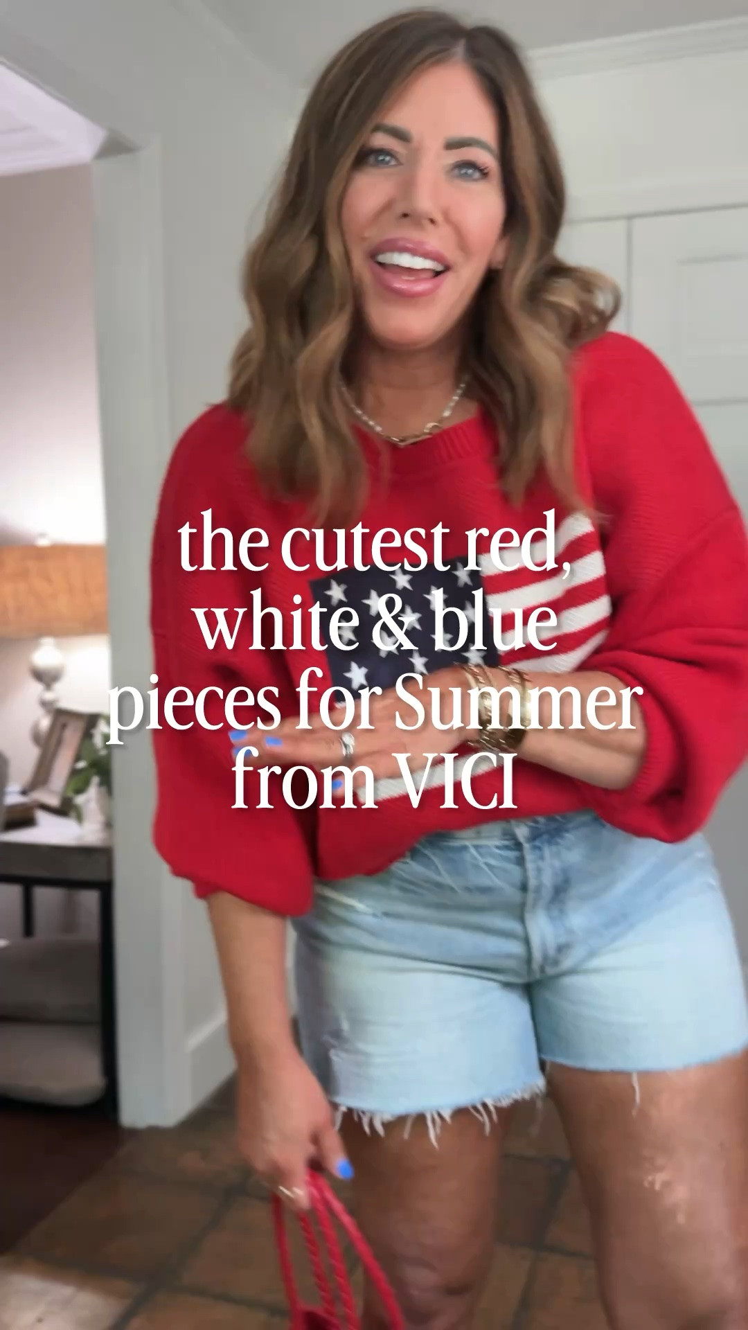 The cutest red, white and blue pieces from @VICI . Save 35% off with my code MelissaB30

I am wearing a large in everything
• High rise denim shorts with 1% stretch, making them super comfy, but still holding their structure. They feel like a vintage pair of cut off shorts

• graphic muscle tank with extended shoulder details. So so cute and perfect to wear with shorts, pants, jeans and more.

• super cute look for last flag sweater. The fit is identical to the free people easy street crop. amazing quality, and so comfy.

All of these pieces are great staples for Summer. They're all amazing quality and so cute.

#LTKOver40 #LTKSaleAlert #LTKSeasonal