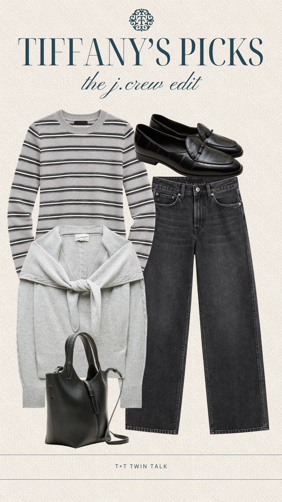 Tiffany’s J.Crew edit is giving effortless cool-weather style! 🖤 We’re loving the gray stripes, black denim, classic loafers, cozy knit, and simple black bag for an easy neutral wardrobe. Everything feels timeless, comfortable, and so easy to mix and match all season long!
#LTKSeasonal #LTKOver40 #LTKMidsize #JCrewStyle #FallFashion #FallStyle #NeutralOutfit