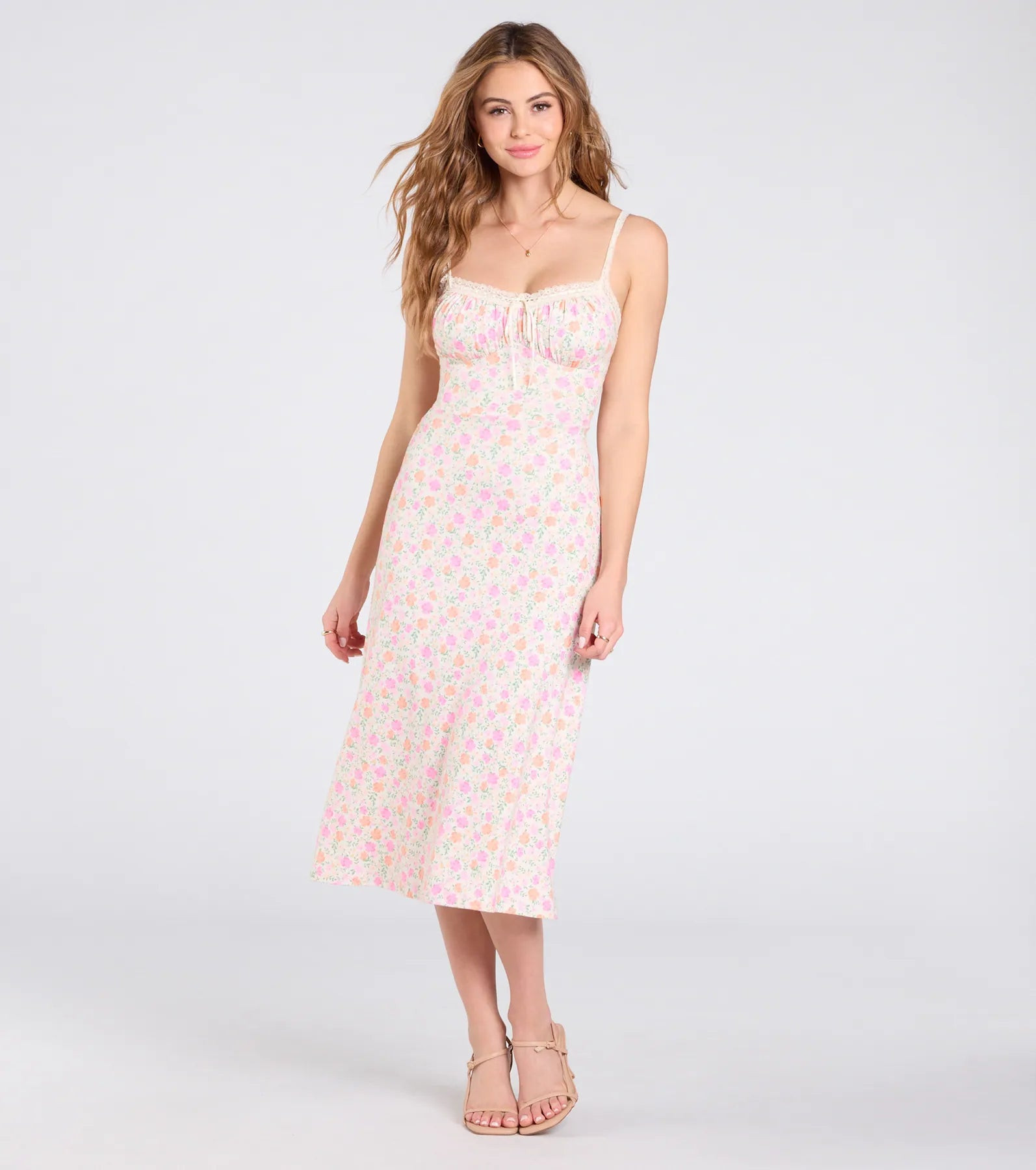 Darling Vibe Ditsy Floral A-Line Midi Dress | Windsor Stores