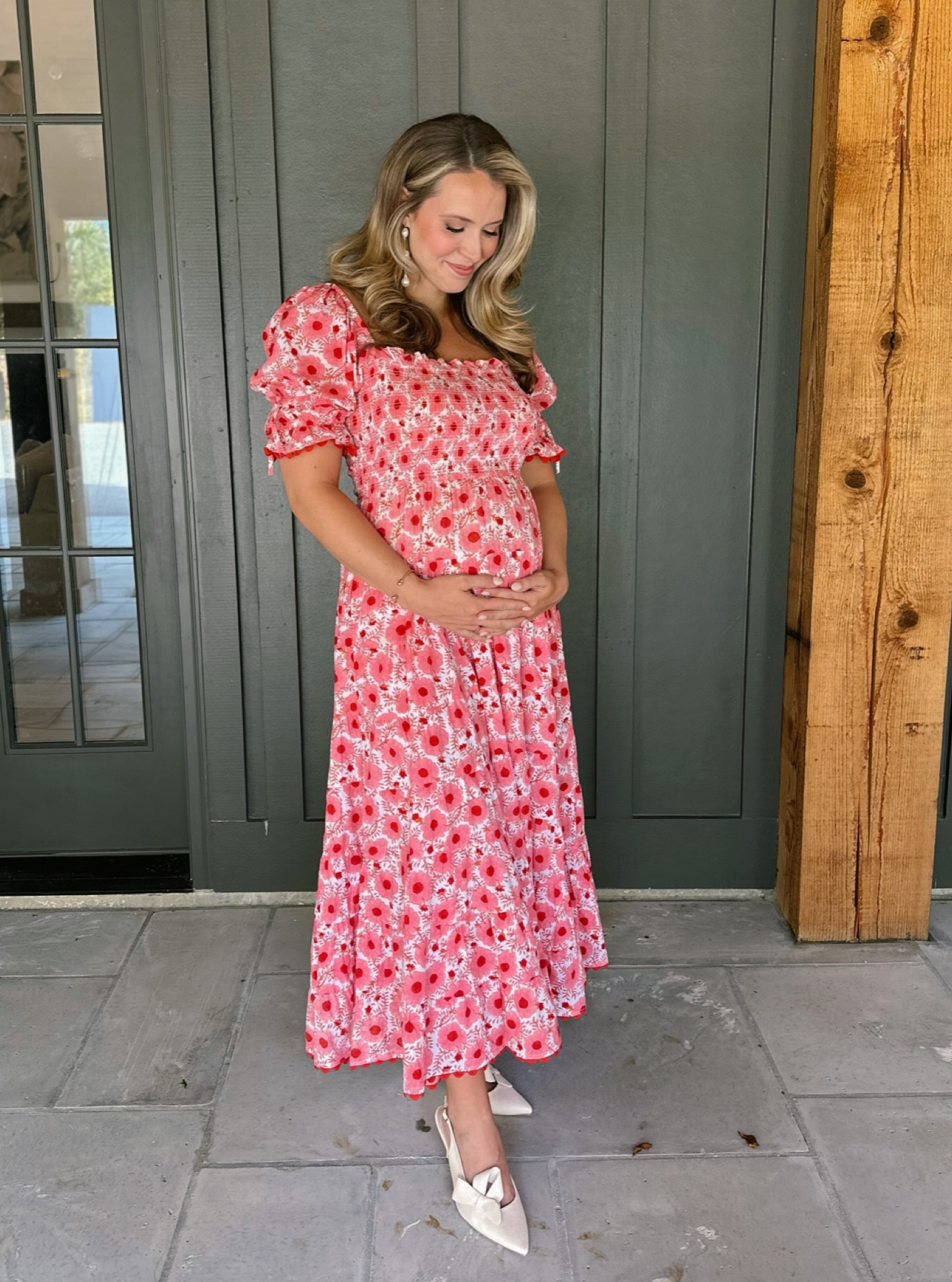 Baby shower; girl baby shower dress; ivory bow pumps; maternity friendly dress

#LTKbump