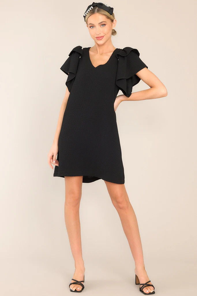 Dancing Through Life Black Mini Dress | Red Dress