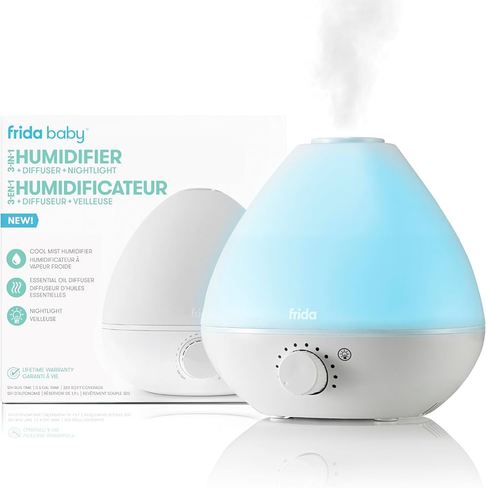 Frida Baby 3-in-1 Cool Mist Humidifier for Large Rooms, Top Fill Humidifier for Bedroom, Allergy ... | Amazon (CA)