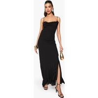 Womens Chiffon Cowl Neck Maxi Dress - Black - 4 | boohoo (US & Canada)