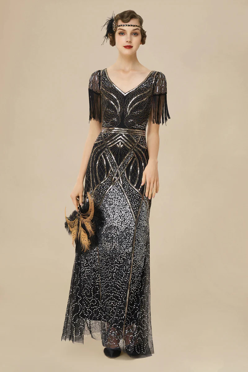 Shop 1920s Dresses - Mermaid Maxi Cocktail Dress | BABEYOND | BABEYOND