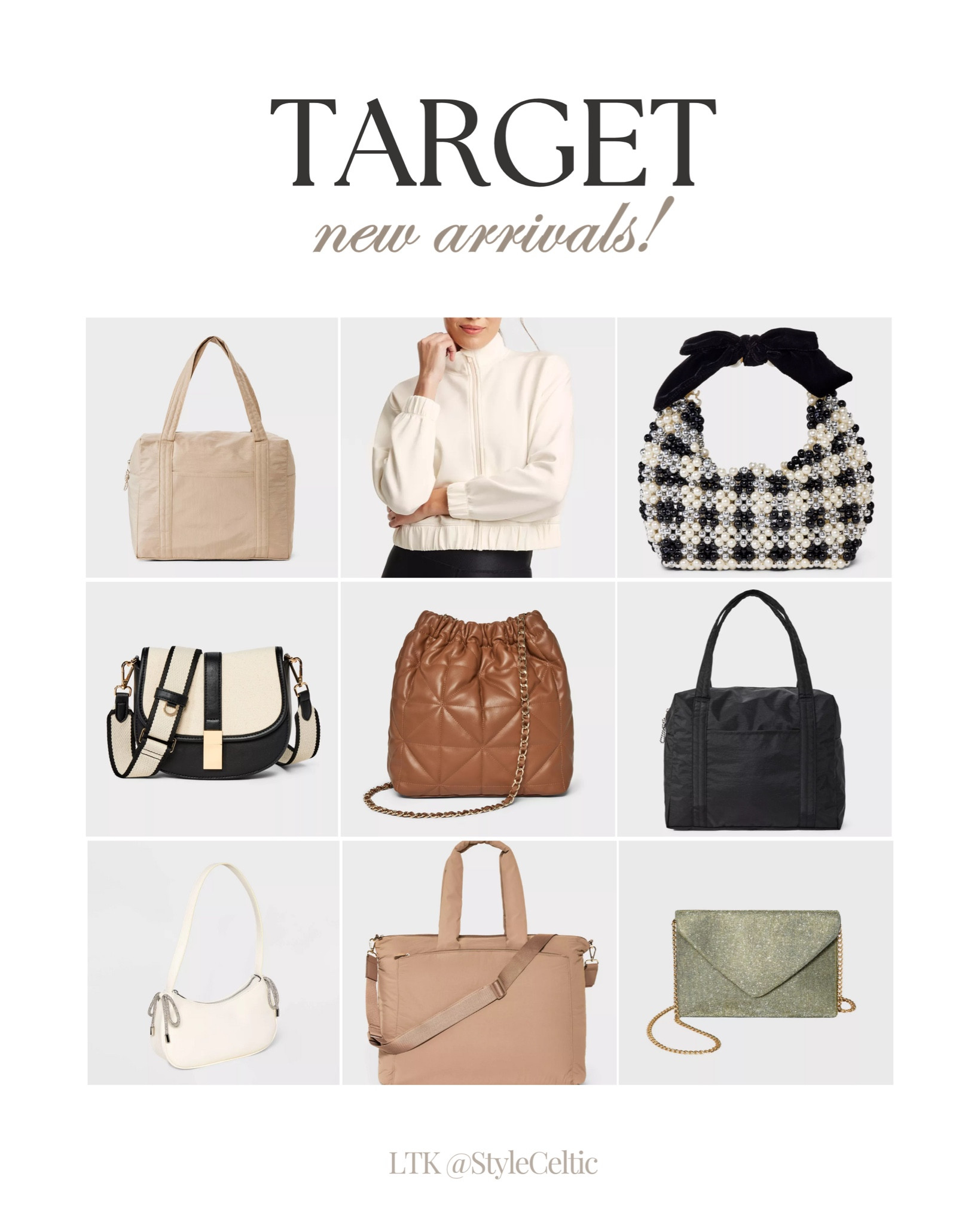 Target New Arrivals 🤩✨
.
.
Target handbags, target purses, winger bags, tote bags, shoulder bags, neutral purses, minimalist style, black bags, brown bags, beige bags, neutral bags, green bags, spring bags, accessories, leather bags, spring style, winter style, vacation bags

#LTKItBag #LTKTravel #LTKWorkwear