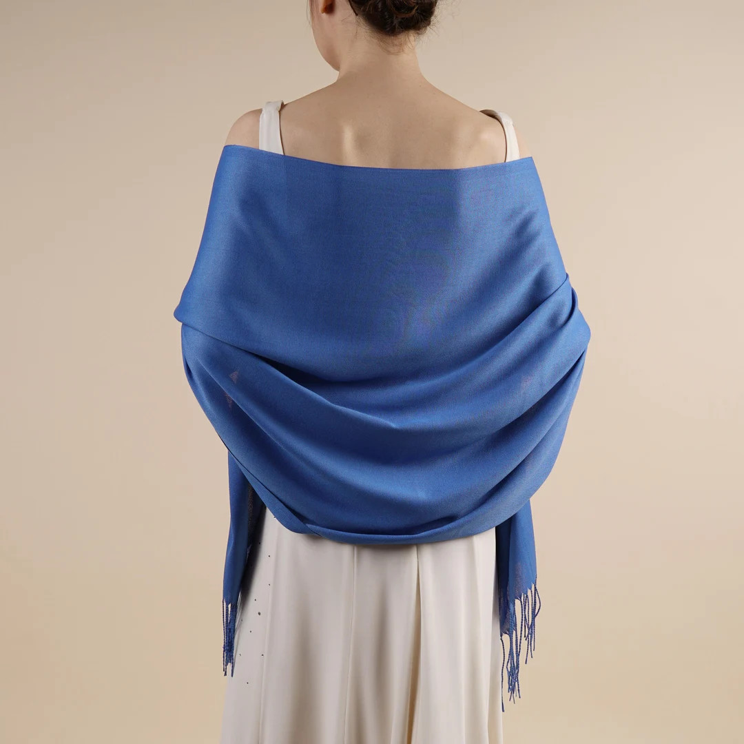 Royal Blue Pashmina Scarf, Soft Viscose Cashmere Blend (Seconds) | Etsy (US)