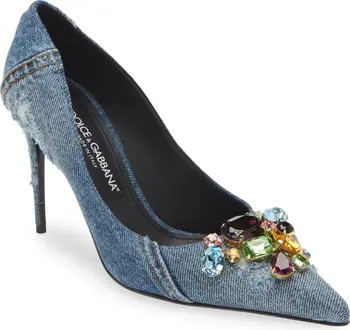 Patchwork Denim Pointed Toe Pump (Women) | Nordstrom