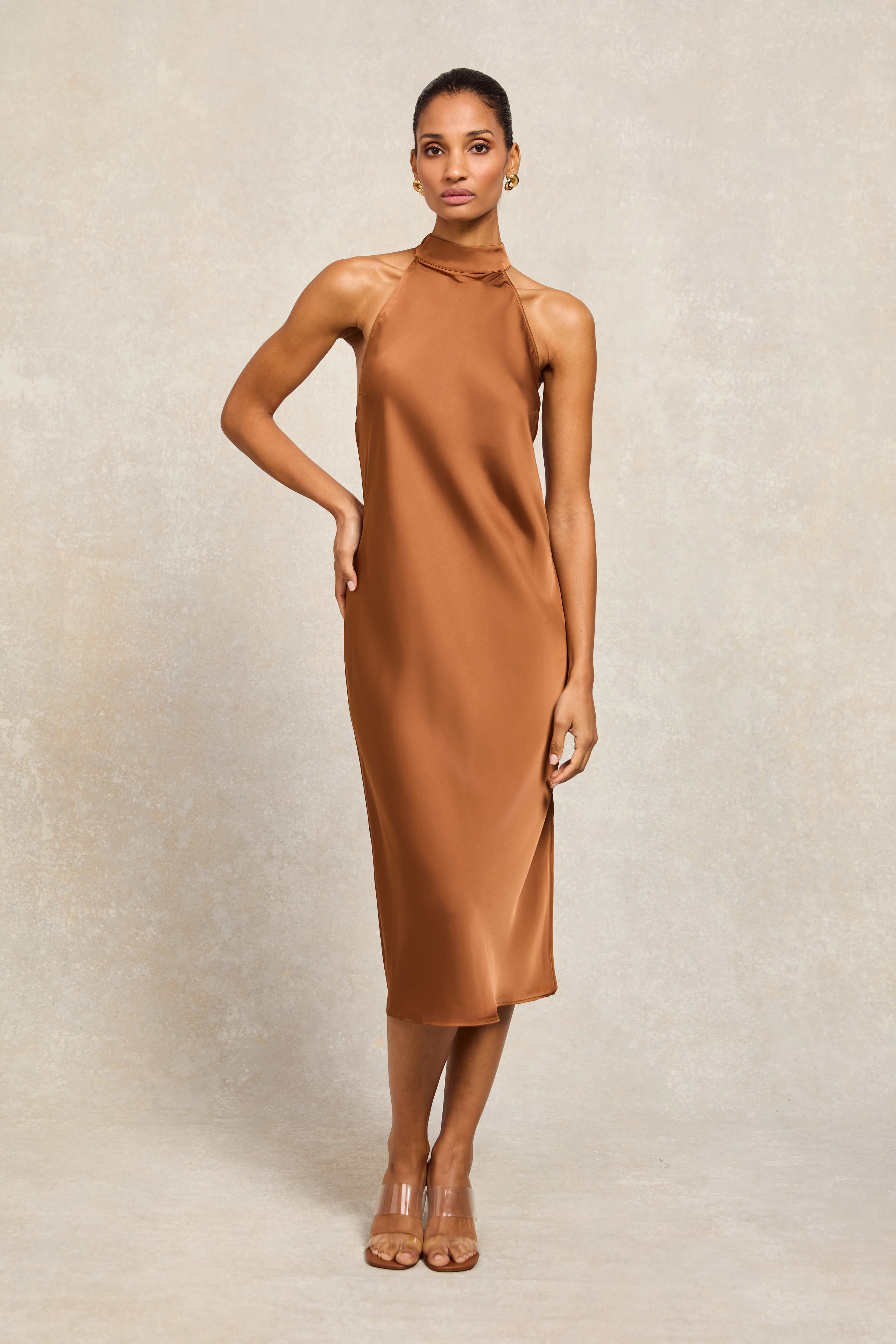 Florence Satin Dress (Copper) | Holland Cooper
