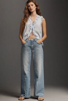 Mother Bookie Twist High-Rise Flare Jeans | Anthropologie (US)