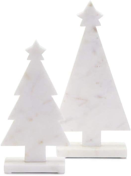 Amazon.com: Two's Company Marble Set of 2 Christmas Tree Decor : Home & Kitchen | Amazon (US)