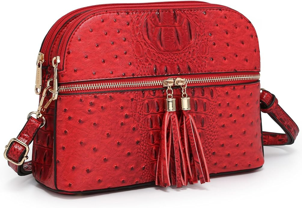 Dasein Women Tassel Zipper Pocket Crossbody Bag Shoulder Purse Fashion Travel Bag with Multi Pock... | Amazon (US)