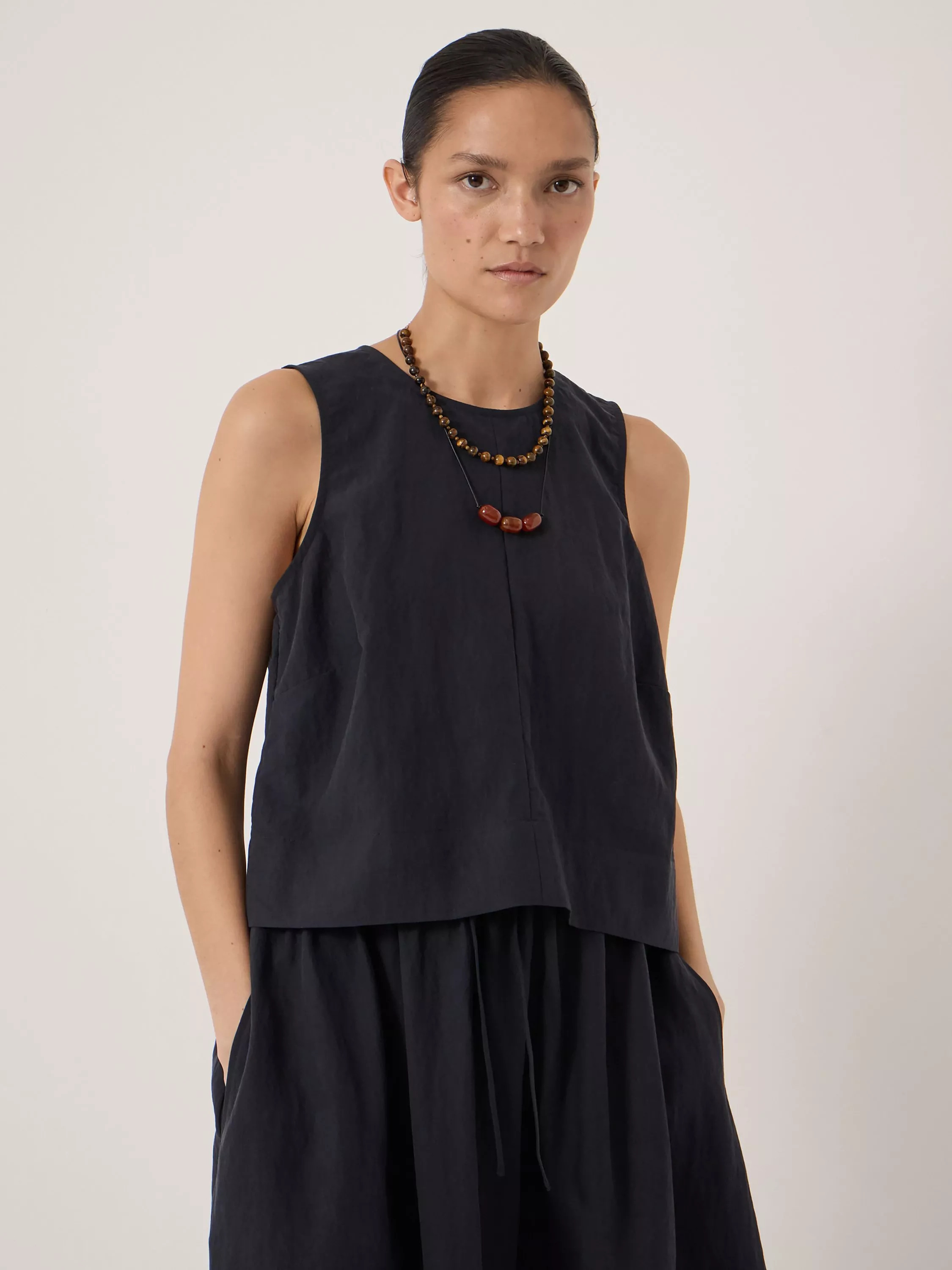 HUSH Vera Shell Top, Navy Blue | John Lewis (UK)