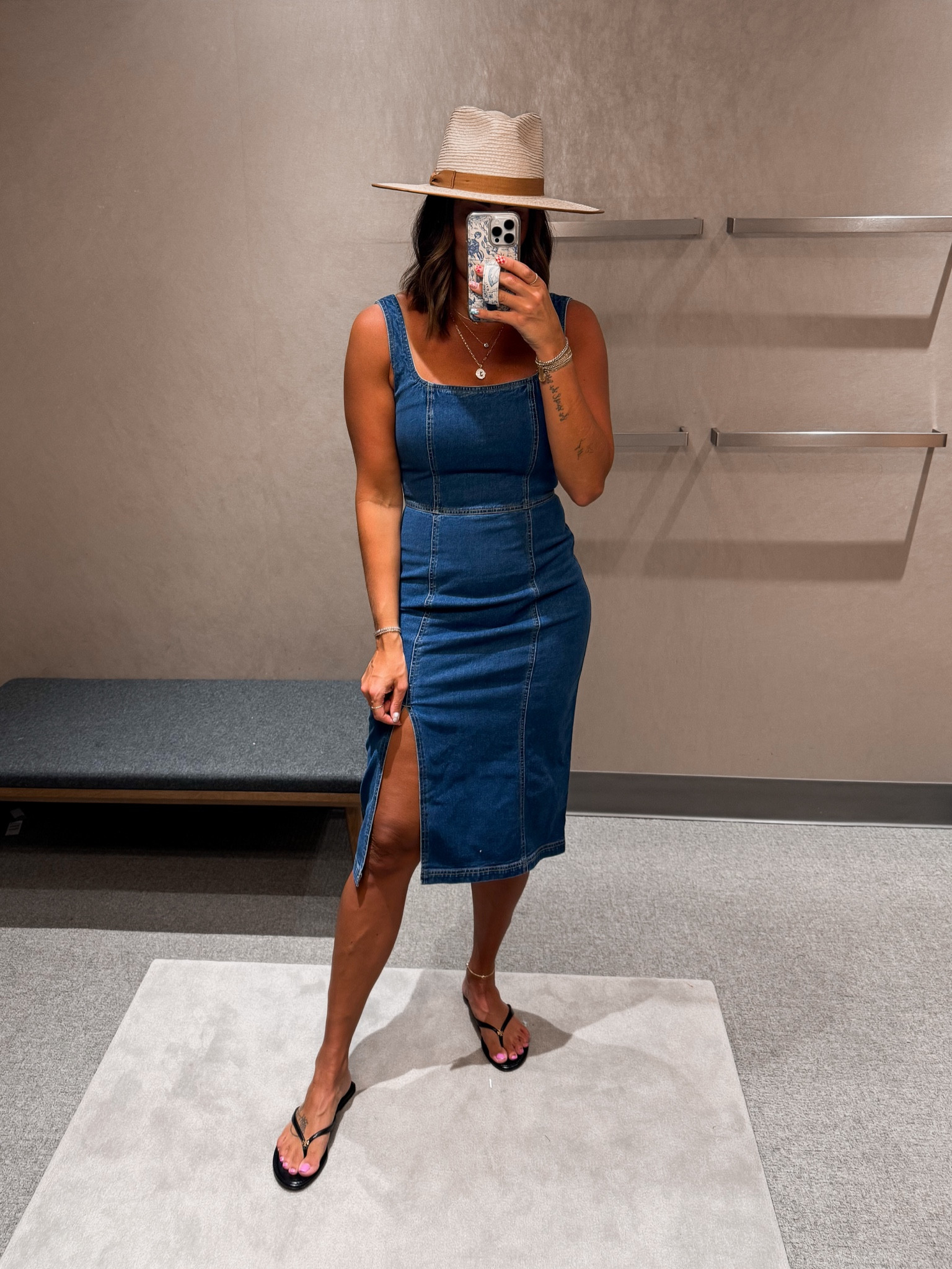 Denim dress-6
Hat-medium
Sandals 
-tts 8

#LTKSummerSales #LTKxNSale #LTKShoeCrush