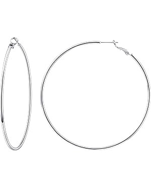 Gacimy Gold Hoop Earrings for Women 14K Real Gold Plated, 925 Sterling Silver Post Gold hoops for... | Amazon (US)