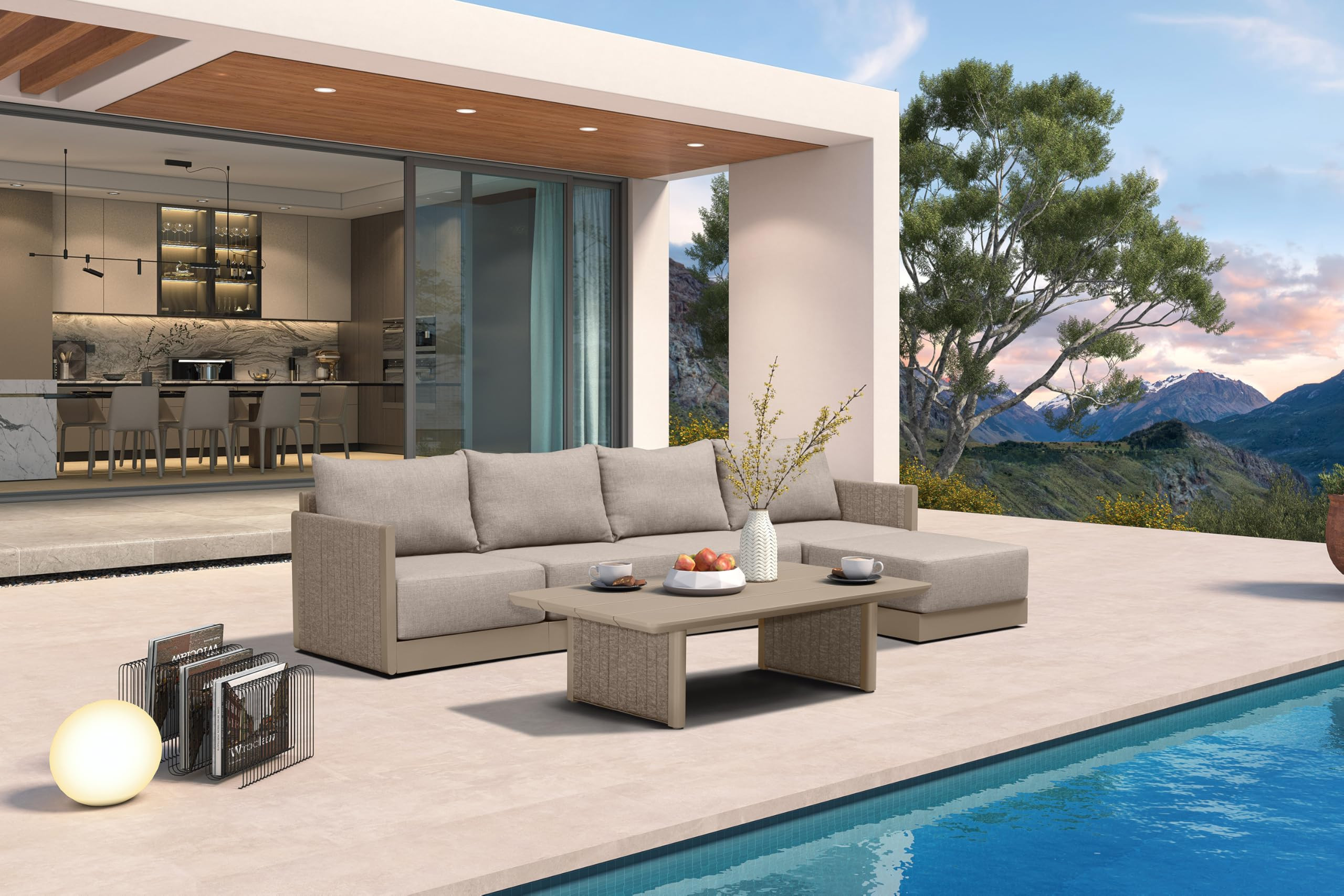 PURPLE LEAF Patio Furniture Set 6 Pieces Outdoor Conversation Sets with Coffee Table PP Rope Pati... | Amazon (US)