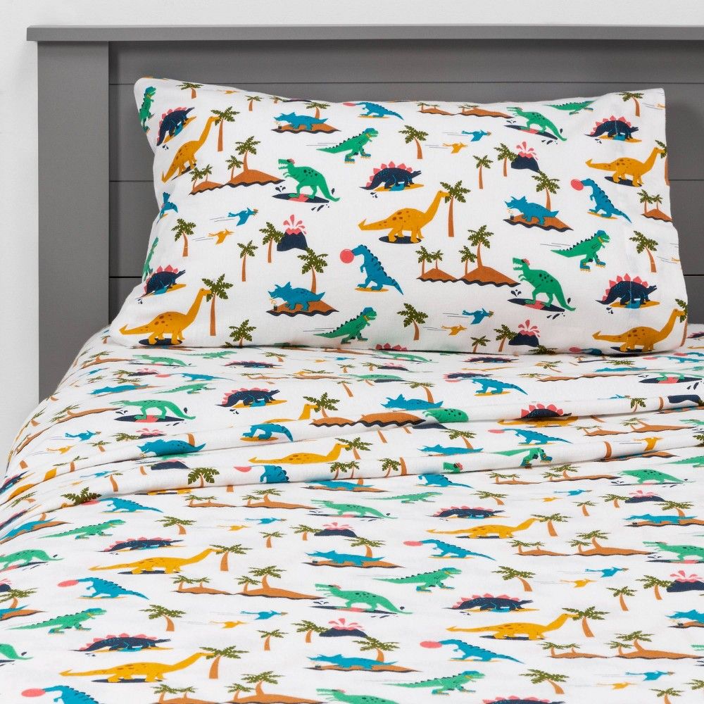 Dinosaur Den Flannel Sheets - Pillowfort™ | Target