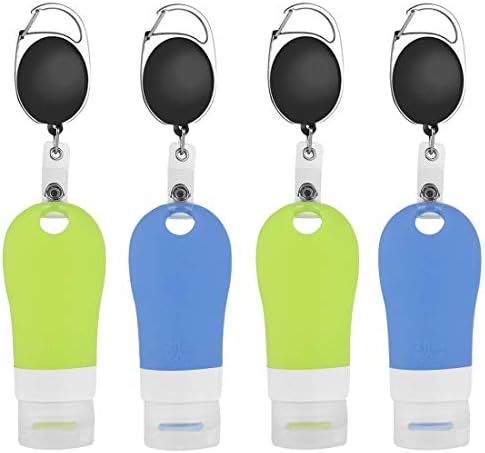 Portable Silicone Travel Bottles 4 Pack, 2oz Squeezable Empty Bottles, Refillable Travel Bottles ... | Amazon (US)