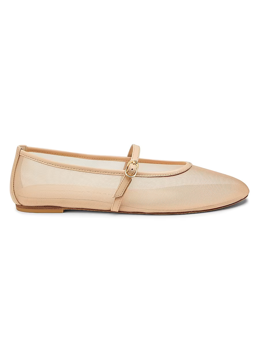 Women's Bare It All Mesh & Leather Flats - Beige - Size 5.5 | Saks Fifth Avenue