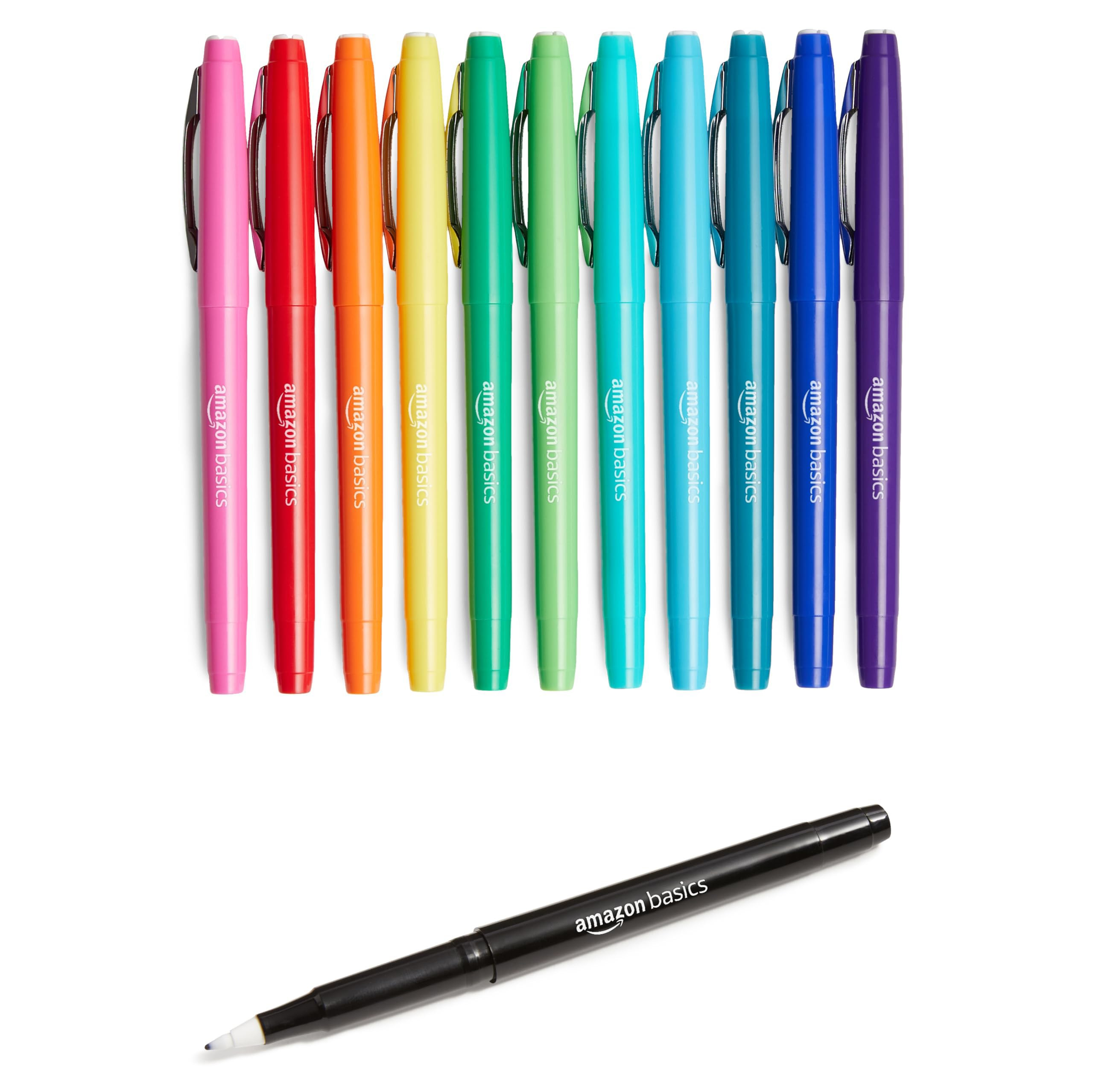 Amazon Basics Felt Tip Marker Pens, Versatile for Writing, Drawing, and Journaling, Assorted Colo... | Amazon (US)