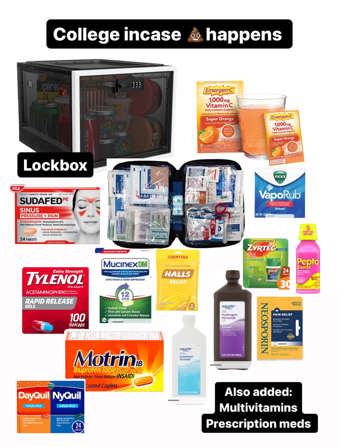 College medical box incase 💩 happens 

#LTKBacktoSchool #LTKhome