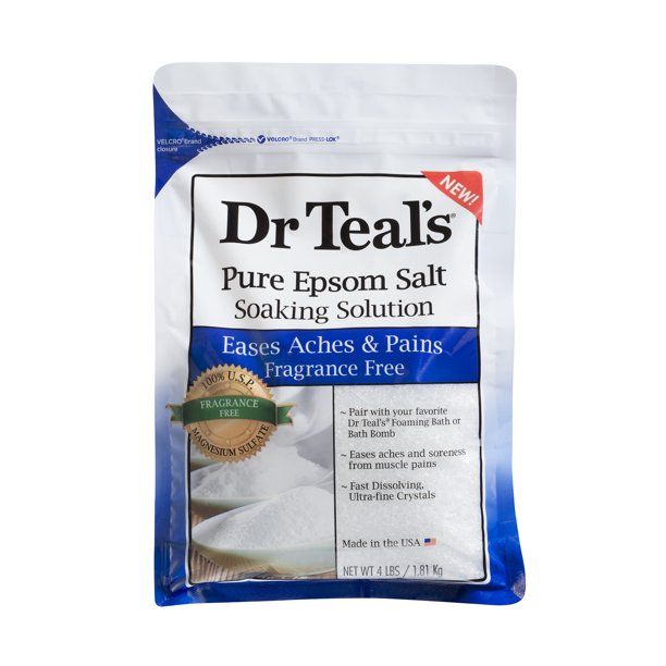 Dr Teal's Pure Epsom Salt Soaking Solution, Fragrance Free, 4 lb - Walmart.com | Walmart (US)