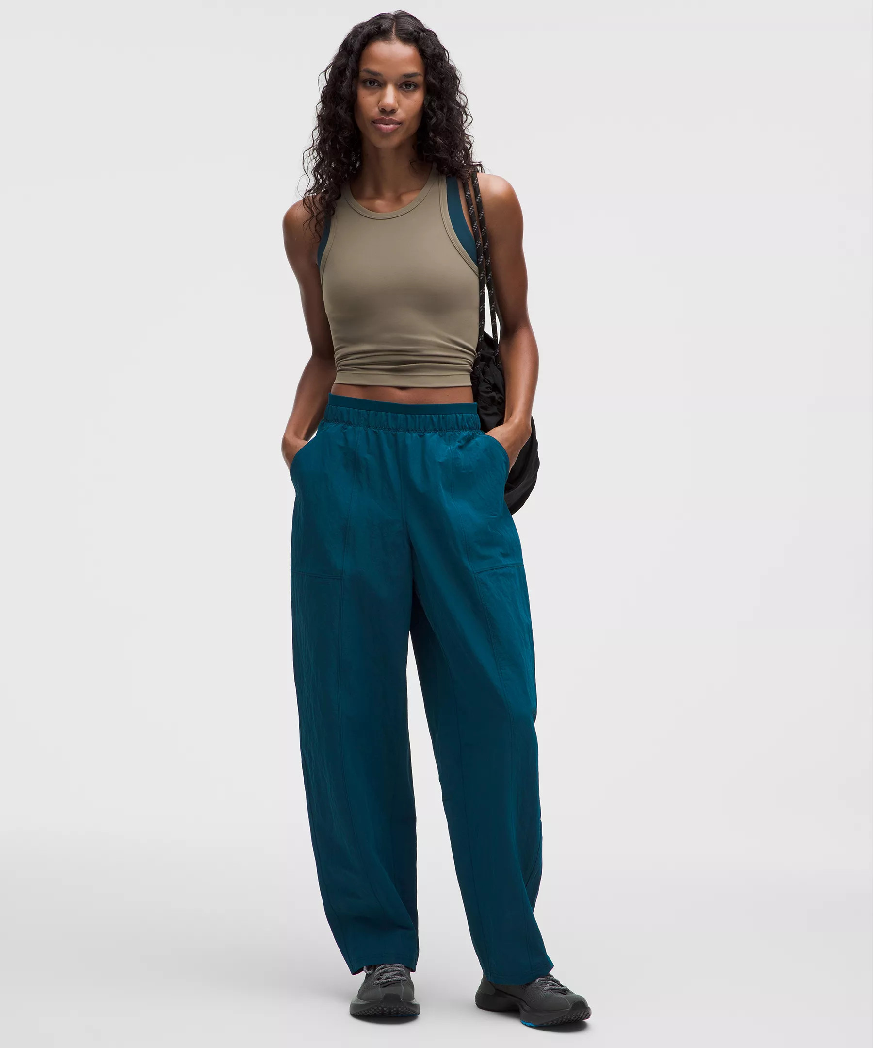 Crinkle Nylon Mid-Rise Barrel-Leg Pant | Lululemon (US)
