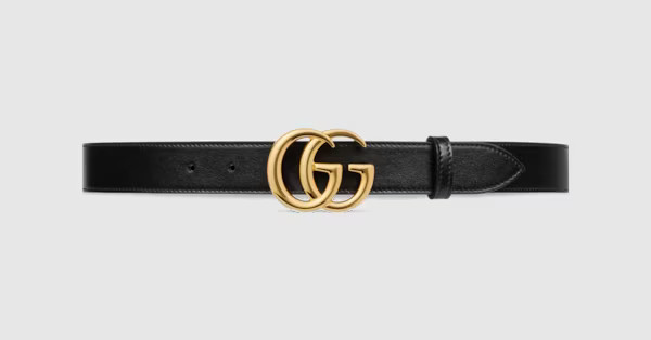 GG Marmont leather belt with shiny buckle | Gucci (US)
