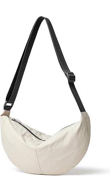 Nylon Crossbody Bag For Women Men Casual Lightweight Crescent Shoulder Hobo Purse With Wide Adjus... | Amazon (US)