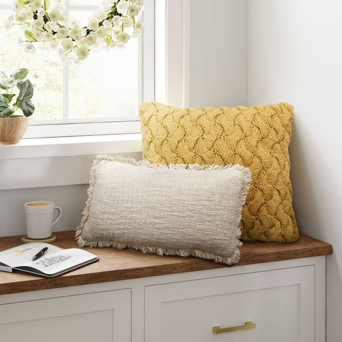 18"x18" Chunky Knit Square Throw Pillow - Threshold™ | Target