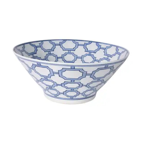 Blue And White Octagonal Window Bowl - 15x15x6 | Bed Bath & Beyond