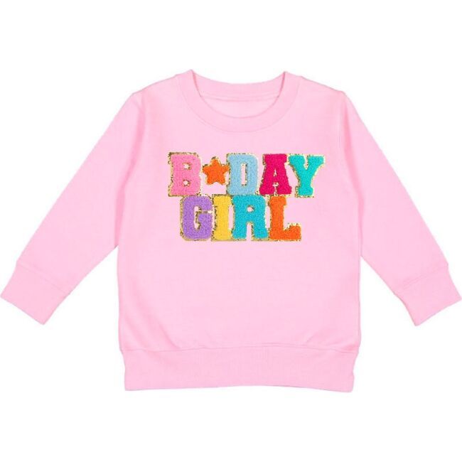 Birthday Girl Patch Sweatshirt, Pink | Maisonette