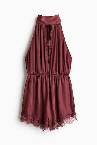 Lace-trimmed halterneck playsuit | H&M (UK, MY, IN, SG, PH, TW, HK)