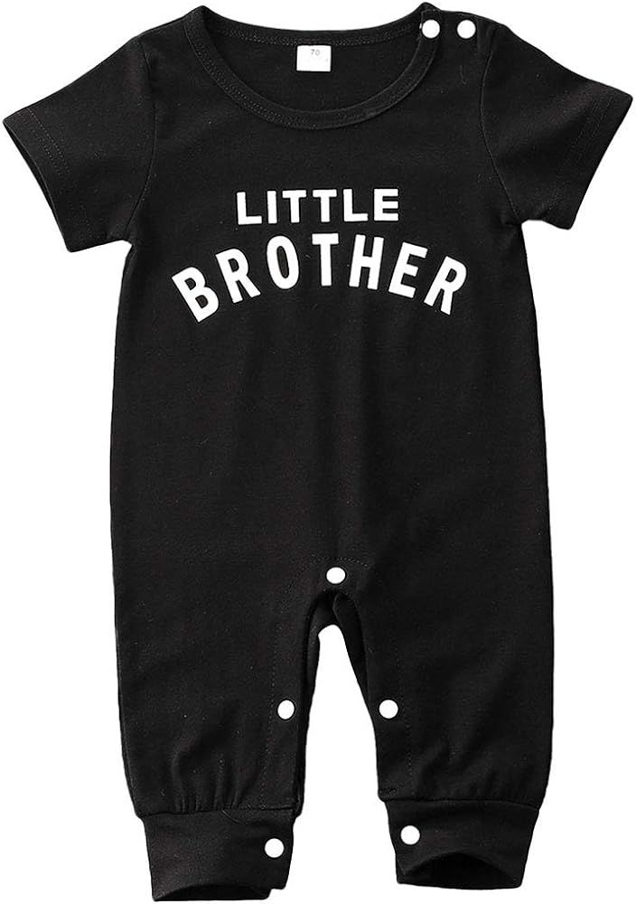 iddolaka Little Boys Letter Romper Newborn Baby Boy Short Sleeve Cotton Jumpsuit Toddler Summer C... | Amazon (US)