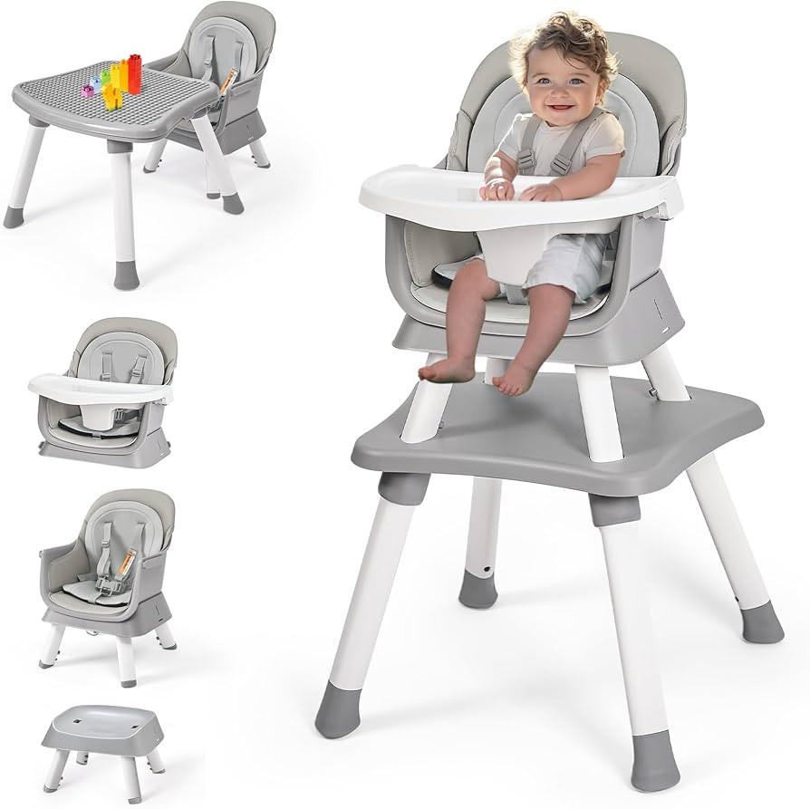 8 in 1 Baby High Chair, Convertible High Chair for Babies and Toddlers, Building Block Table, Sto... | Amazon (US)