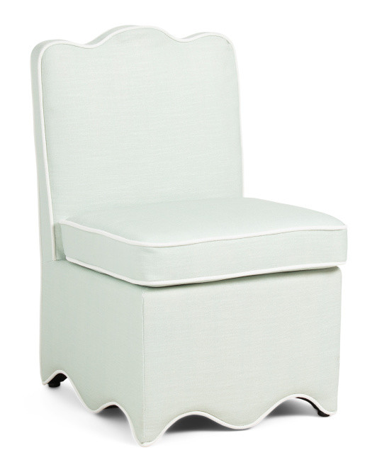 21.5x32.5 Scalloped Bottom Skirted Dining Chair | TJ Maxx