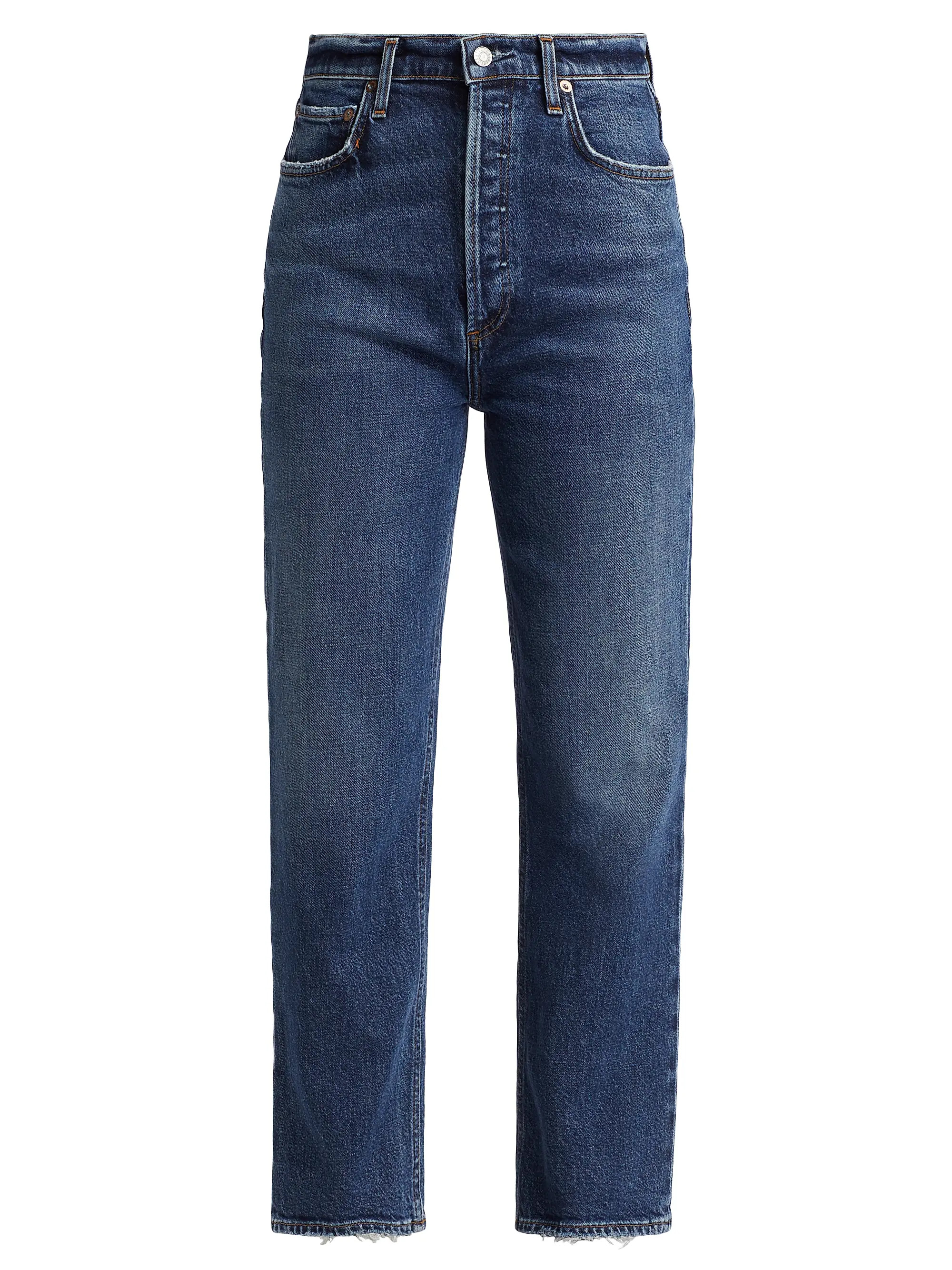 High-Rise Cropped Straight Jeans | Saks Fifth Avenue