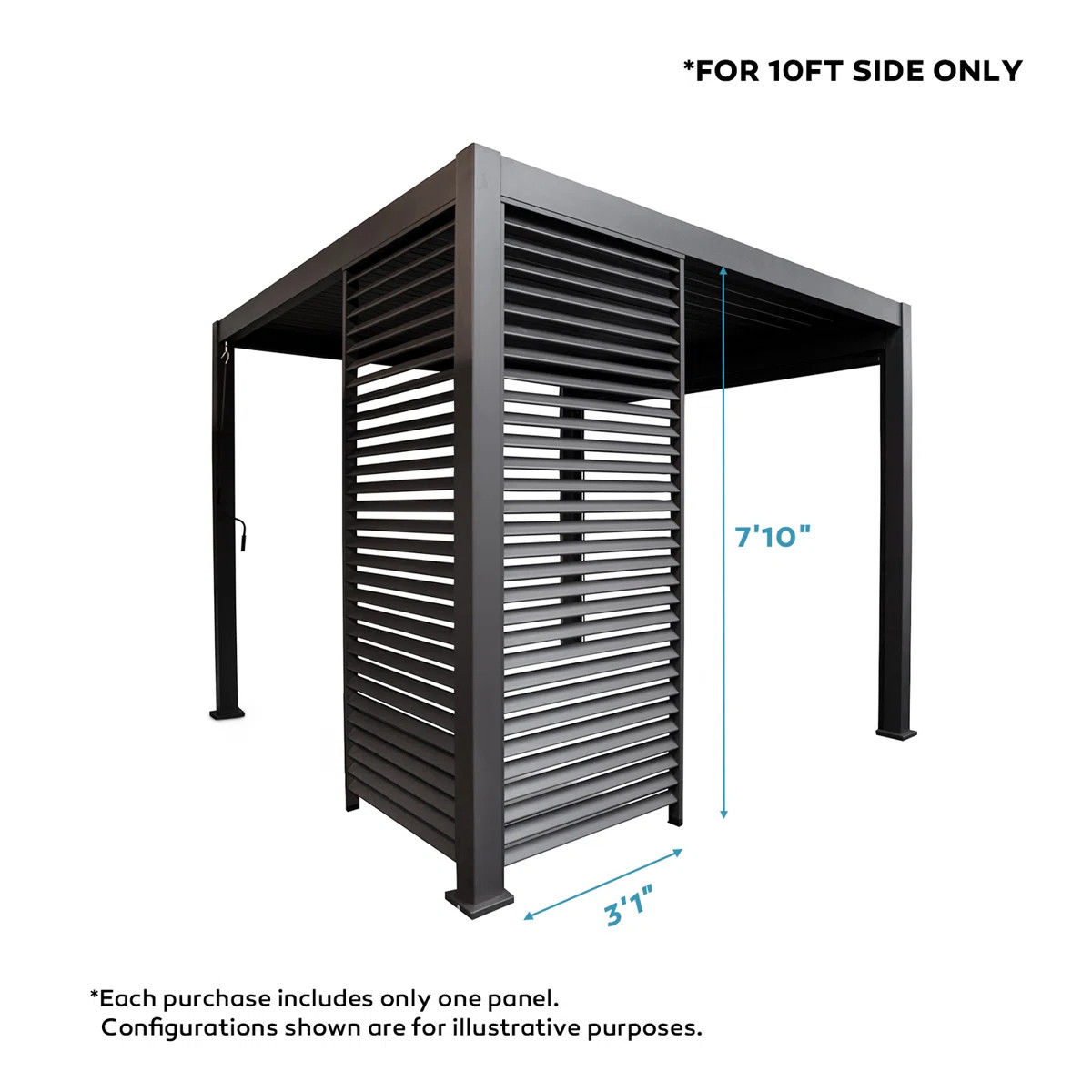 111S Fixed Aluminum Shutter Wall (Pergola accessory) | Wayfair North America